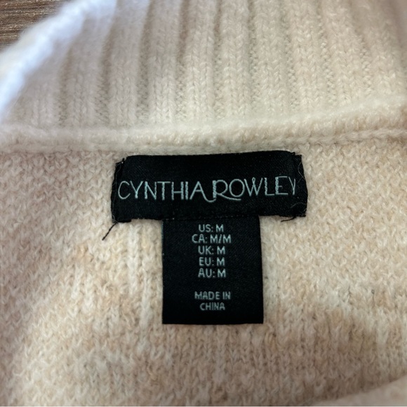 Cynthia Rowley Cream Floral Sweater Cream/Beige Size Medium - Picture 5 of 8